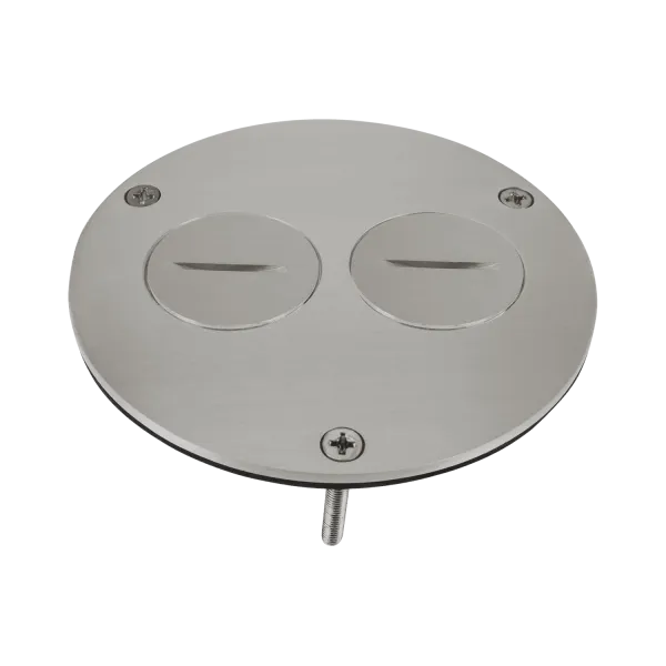 Enerlites 4” Dia. Nickel Flush Round Cover Plate with 20A Duplex Tamper & Weather Resistant Receptacle — Sunco Lighting LED Landscape Lights  