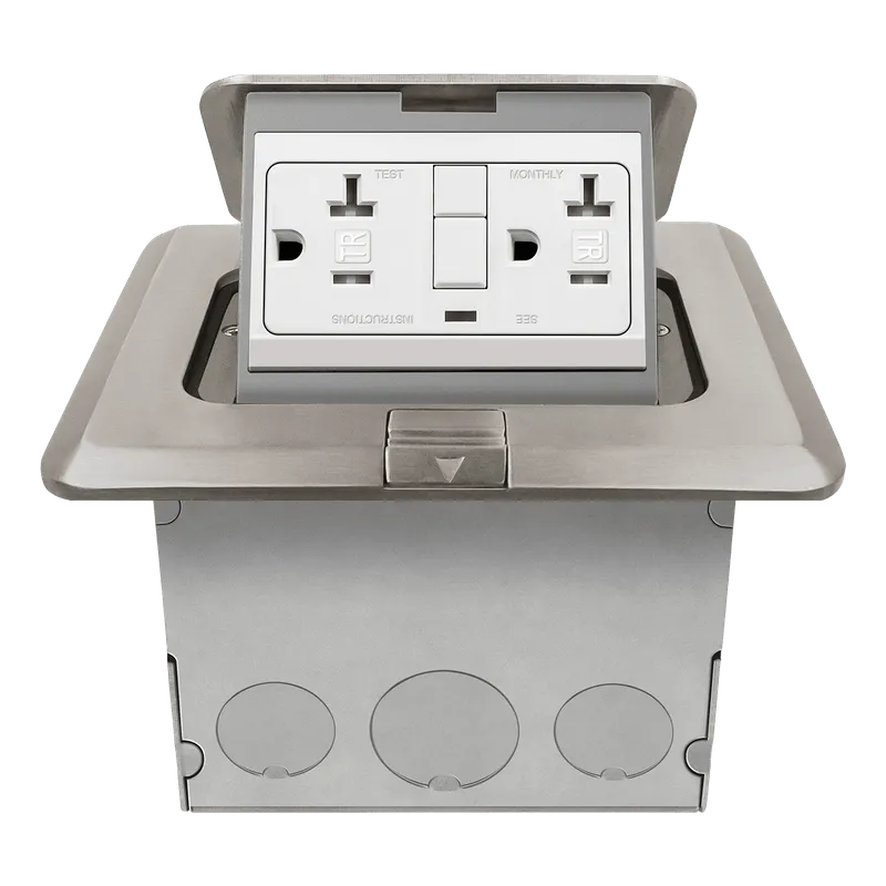 Enerlites Square Pop-Up Floor Box Kit with 20A Tamper-Resistant GFCI Receptacle — Sunco Lighting LED Landscape Lights  
