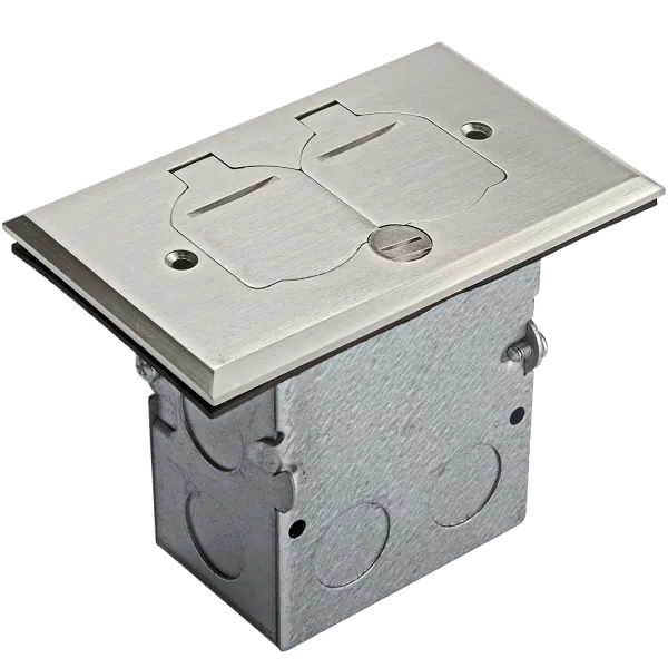Enerlites One-Gang Floor Box Kit with Flip Lid Cover, 20A Duplex Tamper & Weather Resistant Receptacle — Sunco Lighting LED Landscape Lights  