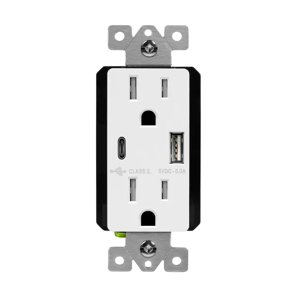 Enerlites 5A USB-A/C Wall Outlet, Tamper-Resistant 15A Duplex Receptacles — Sunco Lighting LED Landscape Lights  