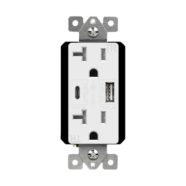 Enerlites 5.8A USB-A/C Wall Outlet, Tamper-Resistant 20A Duplex Receptacles — Sunco Lighting LED Landscape Lights  