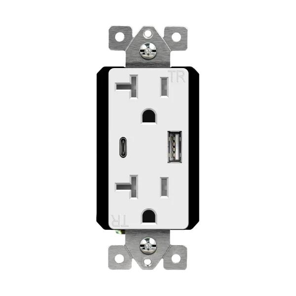 Enerlites 3.6A USB-A/C Wall Outlet, Tamper-Resistant 20A Duplex Receptacles — Sunco Lighting LED Landscape Lights  