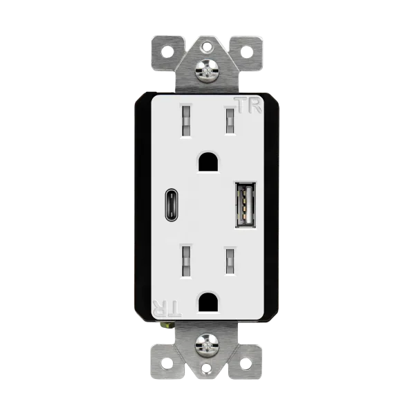 Enerlites 3.6A USB-A/C Wall Outlet, Tamper-Resistant 15A Duplex Receptacles — Sunco Lighting LED Landscape Lights  