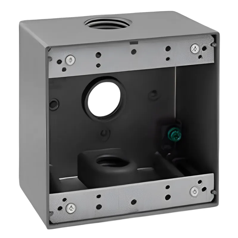 Enerlites 3/4 in. 2-Gang 3-Holes Weatherproof Box — Sunco Lighting LED Lighting Controls  