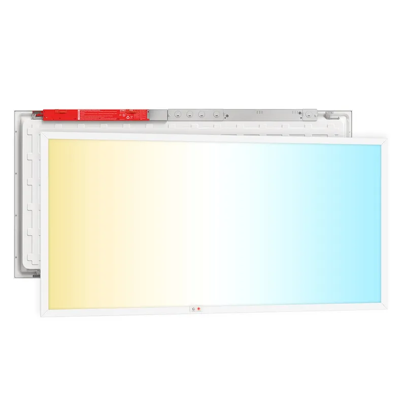 LED Ceiling Panel Light with Emergency Battery, 50W/40W/30W, 2x4, Selectable CCT & Wattage, 6400 Lumens — Sunco Lighting LED Troffers & Panels 50.0W 4000K