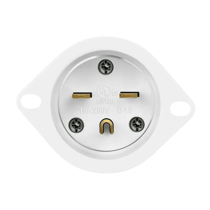 Enerlites Straight Blade Flanged Inlet, 15A, 6-15PFI — Sunco Lighting LED Landscape Lights  