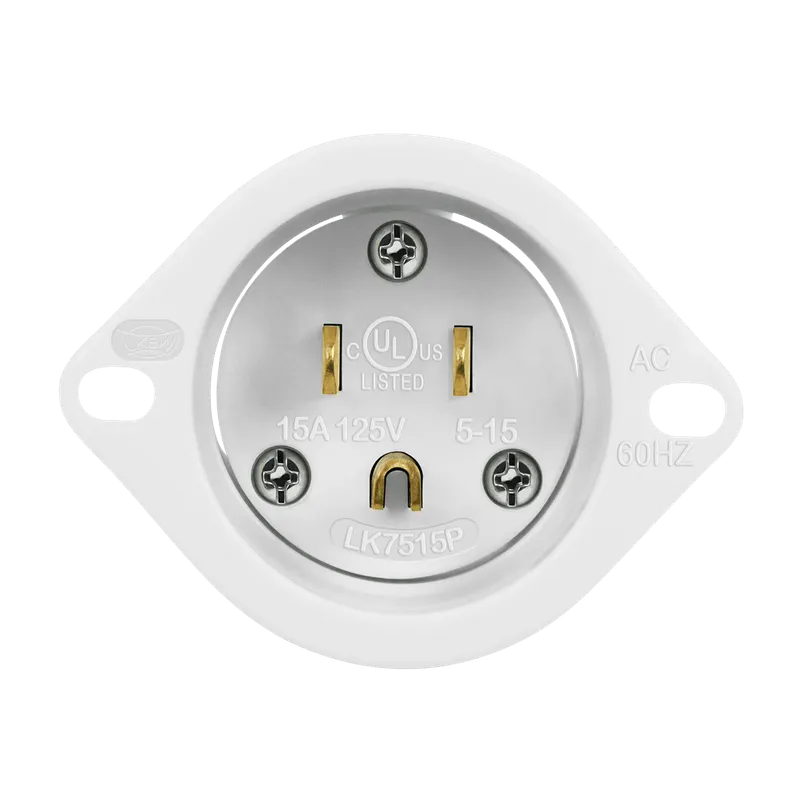 Enerlites Straight Blade Flanged Inlet, 15A, 5-15PFI — Sunco Lighting LED Landscape Lights  