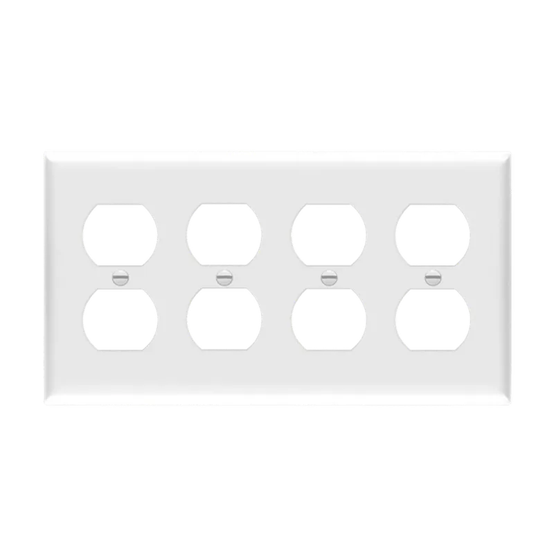 Enerlites Duplex Receptacle Four-Gang Wall Plate, Mid-Size — Sunco Lighting LED Landscape Lights  