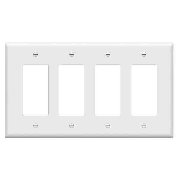 Enerlites Matte Finish Decorator/GFCI Four-Gang Wall Plate, Mid-Size — Sunco Lighting LED Landscape Lights  