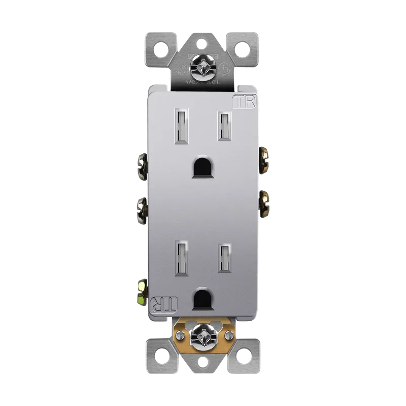 Enerlites Residential Grade 15A Decorator Style Self-Grounding Tamper-Resistant Duplex Receptacle — Sunco Lighting LED Landscape Lights  