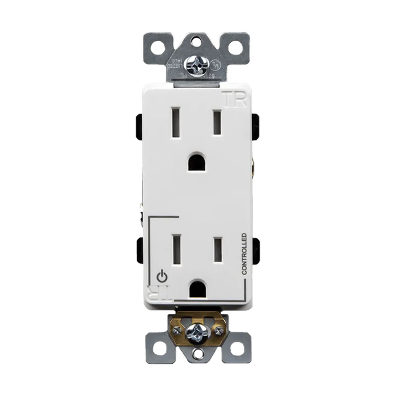 Enerlites Half Controlled 15A Tamper-Resistant Decorator Style Plug Load Receptacle, 5-15R — Sunco Lighting LED Landscape Lights  