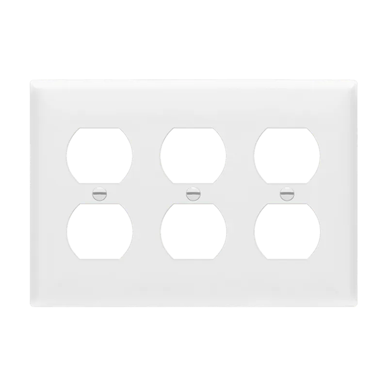 Enerlites Duplex Receptacle Three-Gang Wall Plate, Mid-Size — Sunco Lighting LED Landscape Lights  