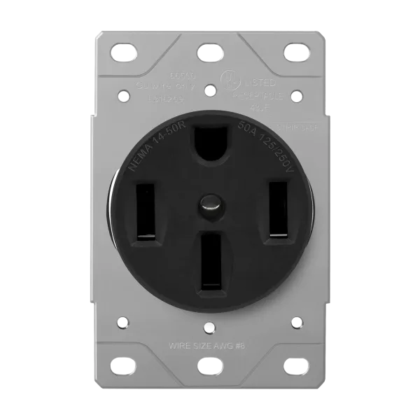 Enerlites Industrial Grade Flush Mount Receptacle, 50A, 14-50R — Sunco Lighting LED Post Top Lights  