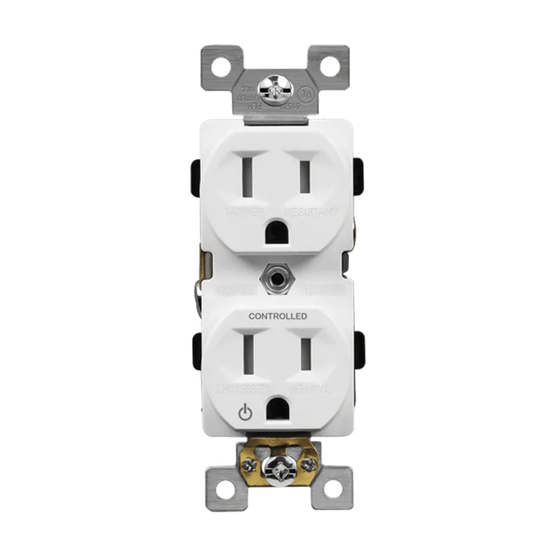 Enerlites Half Controlled 15A Tamper-Resistant Duplex Style Plug Load Receptacle, 5-15R — Sunco Lighting LED Landscape Lights  