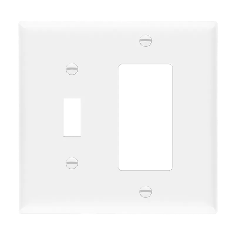 Enerlites Combination Two-Gang Wall Plate – Toggle and Decorator/GFCI, Mid-Size — Sunco Lighting LED Landscape Lights  