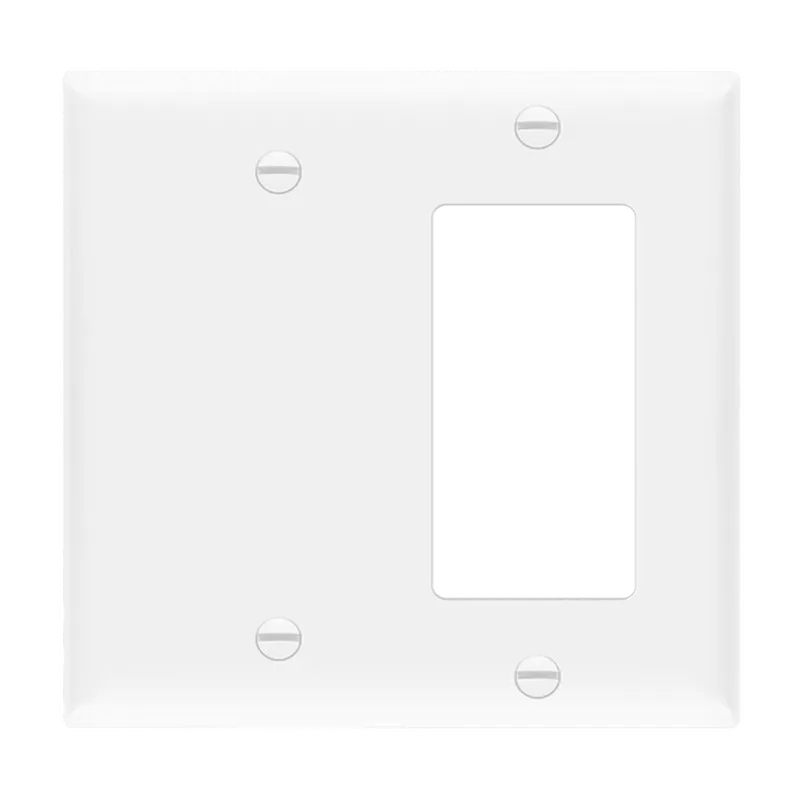 Enerlites Combination Two-Gang Wall Plate – Blank and Decorator/GFCI — Sunco Lighting LED Landscape Lights  