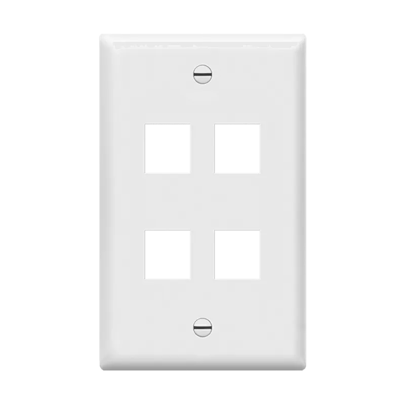 Enerlites Multimedia Face Plates 4-Port 1-Gang Keystone — Sunco Lighting LED Landscape Lights  