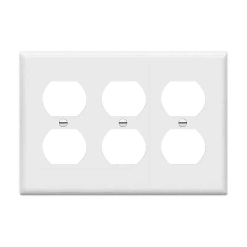 Enerlites Duplex Receptacle Three-Gang Wall Plate — Sunco Lighting LED Landscape Lights  