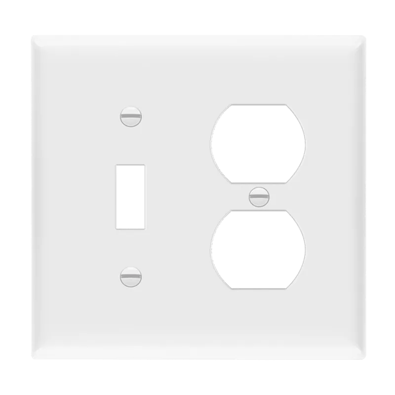 Enerlites Combination Two-Gang Wall Plate – Toggle and Duplex Receptacle, Mid-Size — Sunco Lighting LED Landscape Lights  