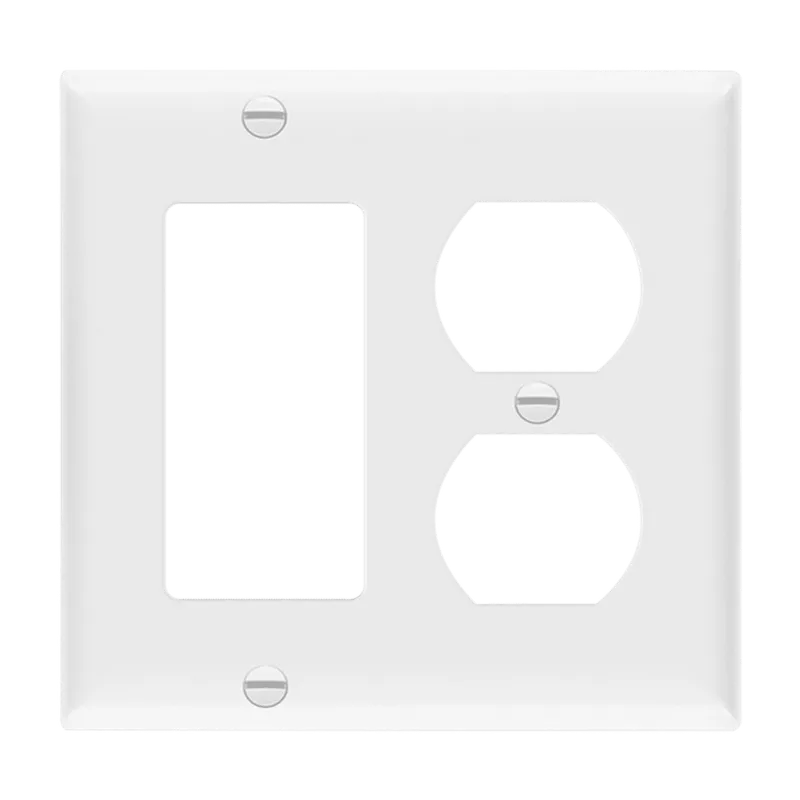 Enerlites Combination Two-Gang Wall Plate – Duplex Receptacle and Decorator/GFCI — Sunco Lighting LED Landscape Lights  