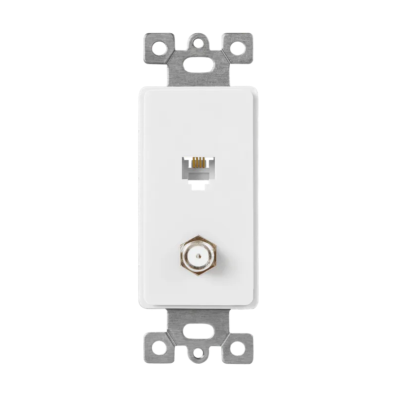 Enerlites Molded-in Voice And Audio/Video Combination Wall Jacks — Sunco Lighting LED Landscape Lights  
