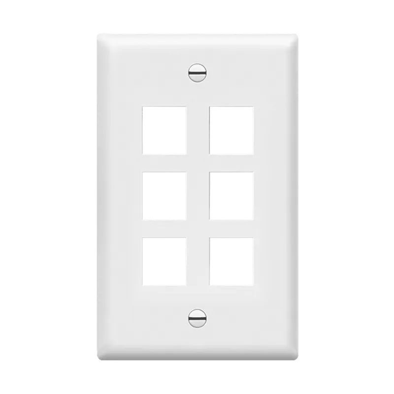 Enerlites Multimedia Face Plates 6-Port 1-Gang Keystone — Sunco Lighting LED Landscape Lights  