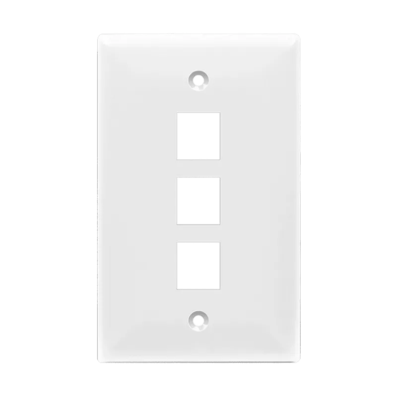Enerlites Multimedia Face Plates 3-Port 1-Gang Keystone — Sunco Lighting LED Landscape Lights  