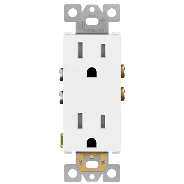 Enerlites Matte Finish Residential Grade 15A Decorator Style Self-Grounding Tamper-Resistant Duplex Receptacle — Sunco Lighting LED Landscape Lights  