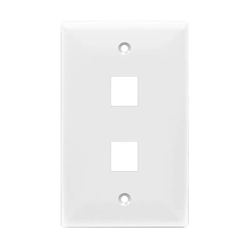 Enerlites Multimedia Face Plates 2-Port 1-Gang Keystone — Sunco Lighting LED Landscape Lights  