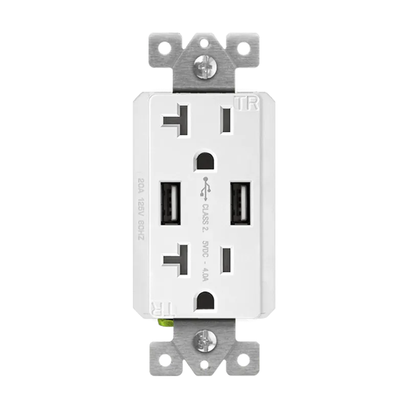 Enerlites 4A Dual USB Charger with 20A Tamper-Resistant Duplex Receptacles — Sunco Lighting LED Landscape Lights  