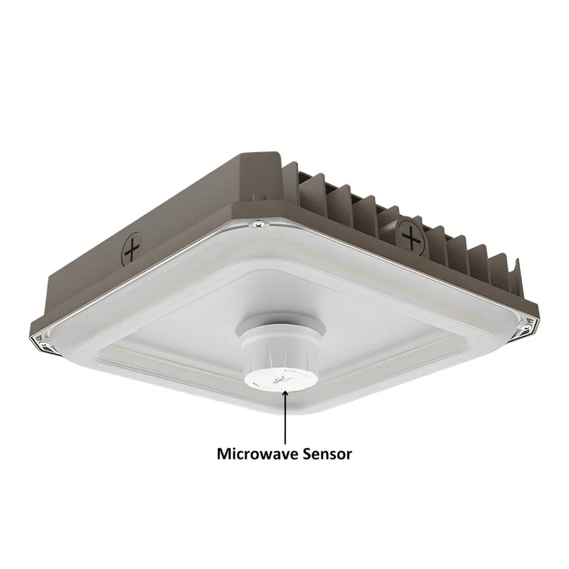 LED Canopy Light, 100W/80W/60W, Selectable Wattage & CCT, 13500 Lumens — Sunco Lighting LED Post Top Lights 100.0W 3000K