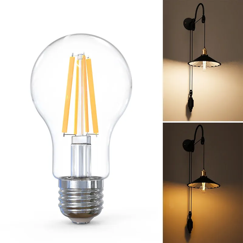 A19 LED Bulb, Filament, Night Light, 800 Lumens — Sunco Lighting LED Bulbs & Lamps 60.0W 2700K