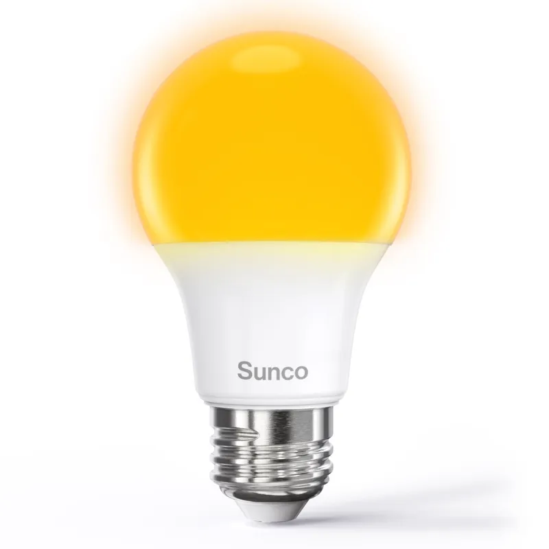 A19 LED Bulb, Amber Light, 800 Lumens — Sunco Lighting LED Bulbs & Lamps  1800K