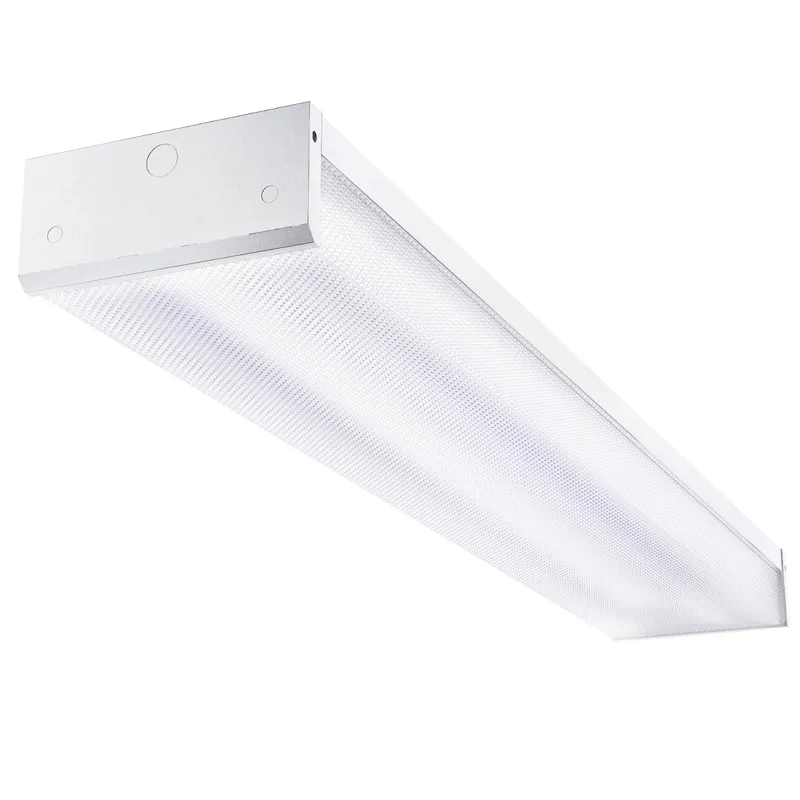 4ft T8 LED Ready Wraparound Fixture, Double Lamp, Non-Shunted, Single-Ended — Sunco Lighting LED Linear Lights  