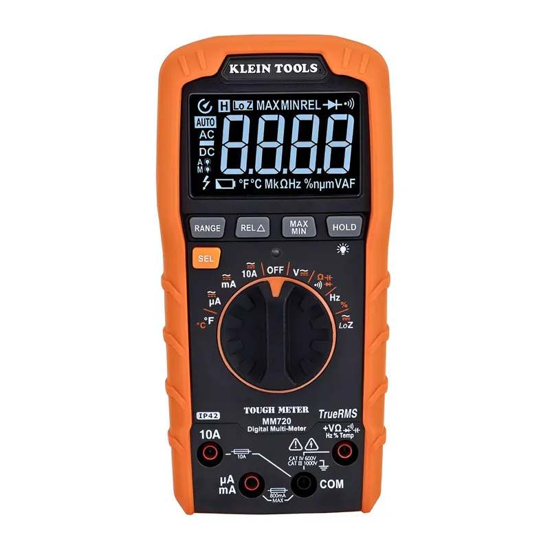 Klein Tools Digital Multimeter, TRMS Auto-Ranging, 10A/1000V, 60 Mohms Resistance, Low Impedance — Sunco Lighting LED Landscape Lights  