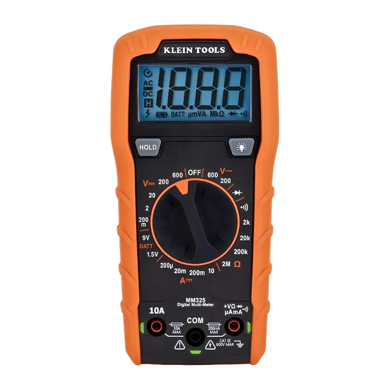 Klein Tools Digital Multimeter, Manual-Ranging, 10A/600V, 2000 Display Counts, 2 Mohms — Sunco Lighting LED Landscape Lights  