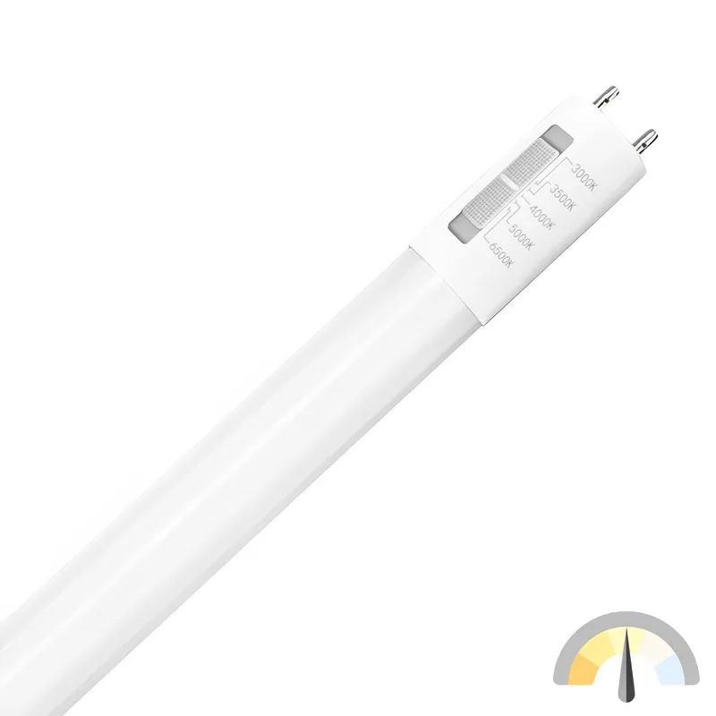 T8 LED Tube, 2ft, Frosted Glass, Plug & Play, Hybrid Type A+B, 8W, Selectable CCT, 1100 Lumens — Sunco Lighting LED Downlights 8.0W 3000K