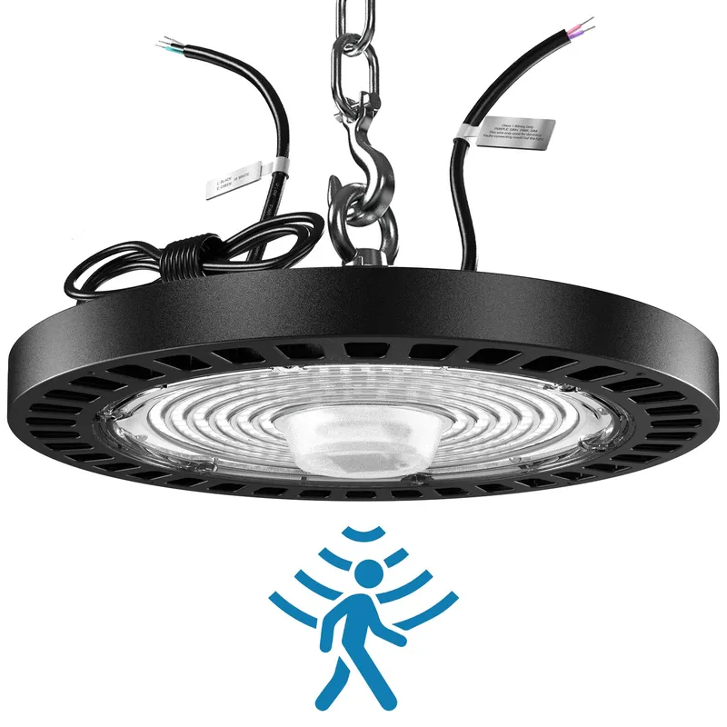 UFO High Bay 150W Motion Activated LED Fixture, 22000 Lumens — Sunco Lighting LED High Bay Lights 150.0W 5000K