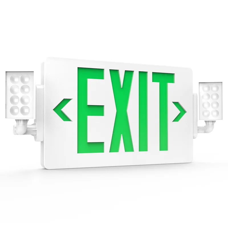 2 Head LED Exit Sign (Green) — Sunco Lighting LED Flood Lights  