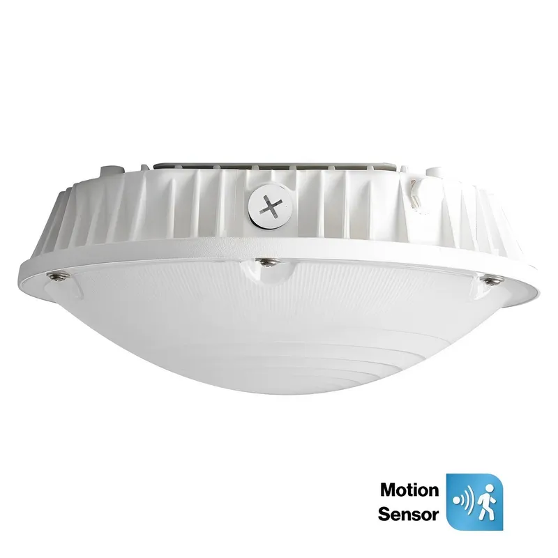 LED Canopy Light, Motion Activated, 60W/40W/30W, Selectable Wattage, 10800 Lumens — Sunco Lighting LED Post Top Lights 60.0W 5000K