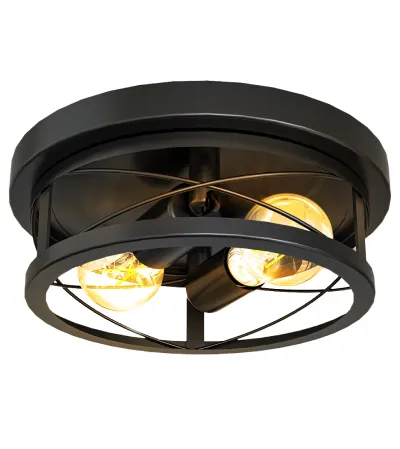 11 Inch Arbor Farmhouse Wide Black Ceiling Light — Sunco Lighting LED Post Top Lights  2700K