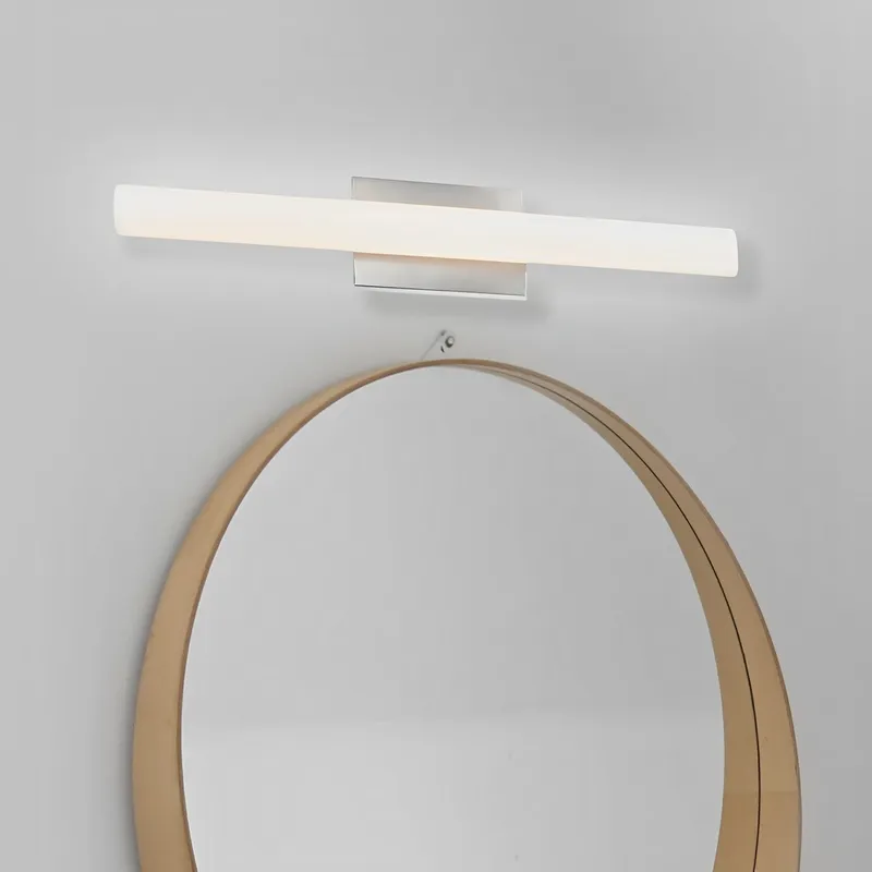 LED Satin Nickel Vanity Light, 24.8" Wide, Selectable CCT, FL5524D-B Series — Sunco Lighting LED Wall Lights 17.0W 3000K