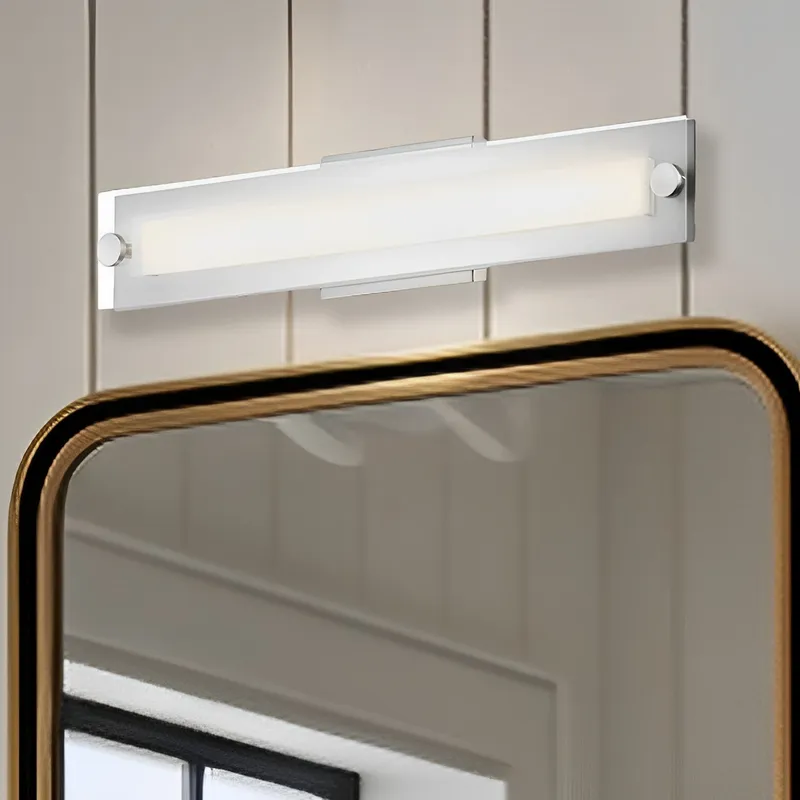 LED Satin Nickel Vanity Light, 22" Wide, Selectable CCT, FL5324D-B Series — Sunco Lighting LED Wall Lights 19.0W 3000K