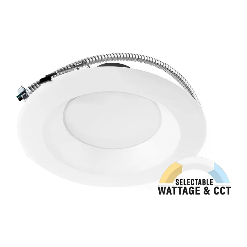 Commercial Recessed LED Retrofit Lighting, 8 Inch, 30W/20W/12W, Selectable Wattage & CCT, 2400 Lumens — Sunco Lighting LED Downlights 30.0W 2700K