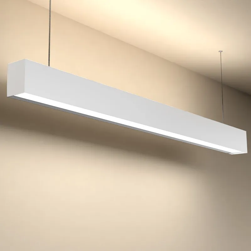4ft LED Linear Pendant Up/Down Light, White, 57W, 6300 Lumens — Sunco Lighting LED Linear Lights 57.0W 3000K
