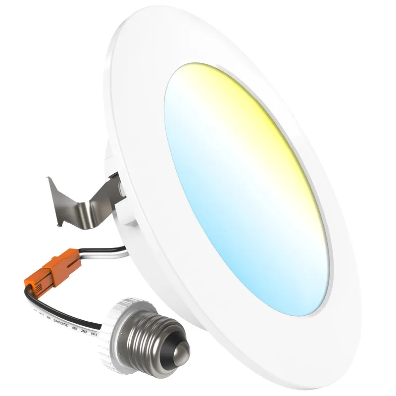Recessed LED Retrofit Lighting, 4 Inch, Flat Smooth, Selectable CCT, 800 Lumens — Sunco Lighting LED Downlights 10.0W 2700K