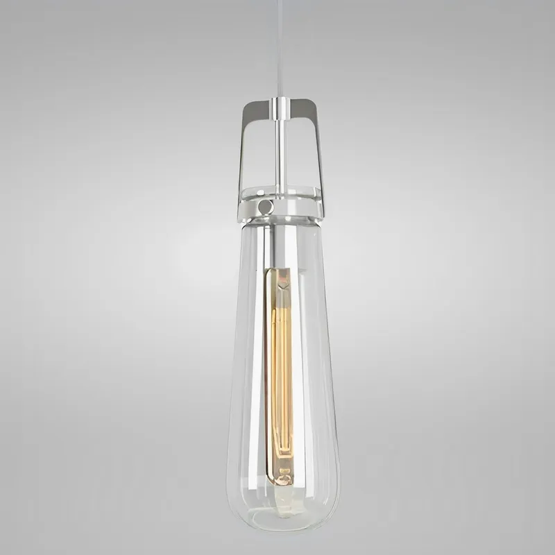 3 2/5" Wide Satin Nickel & Clear Glass LED Mini Pendant Light, P608D Series — Sunco Lighting LED Landscape Lights 8.0W 2700K