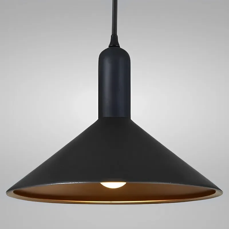 13 3/4" Black Cone LED Mini Pendant Light, P209D Series — Sunco Lighting LED Landscape Lights 9.0W 3000K