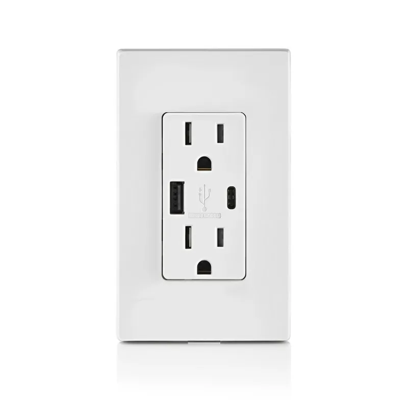 15 Amp Tamper Resistant Duplex Receptacle, Dual AC & USB-A/USB-C In-Wall Outlet — Sunco Lighting LED Landscape Lights  