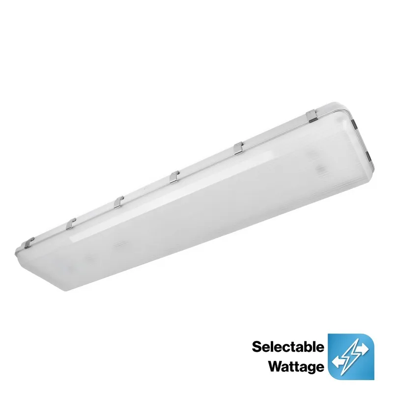 4ft LED Vapor Tight High Bay Fixture, 165W/135W/105W, NSF Food Safe, Selectable Watt & CCT, 27400 Lumens — Sunco Lighting LED Linear Lights 165.0W 3500K